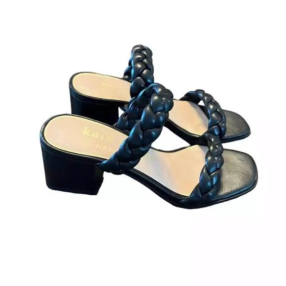 Kate Spade Womens Juniper Double Braided Strap Leather Sandal Black Size… - Picture 7 of 15